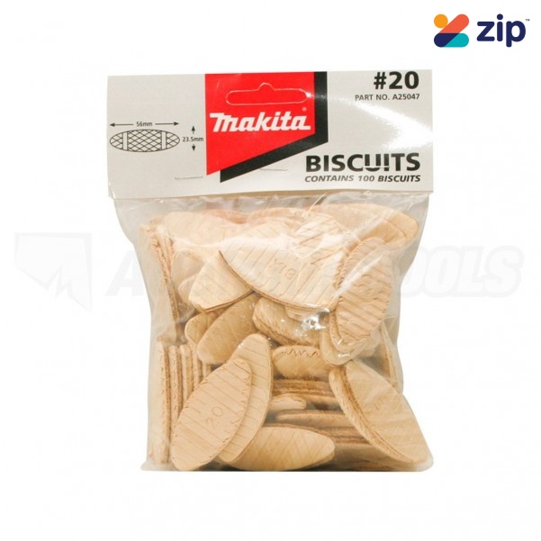 Makita A25047 - 100 Pack 56MM x 23.5MM NO.20 Biscuits Makita Accessories